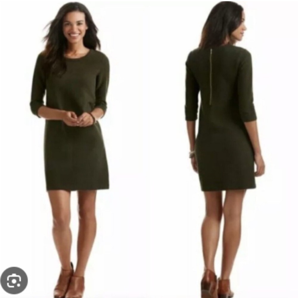 VINEYARD VINES 3/4 Sleeve Stretch Ribbed Ottoman Shift Dress